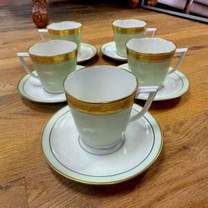 Royal Copenhagen Teacup & Saucer Set – Gold Trim, Denmark, Vintage